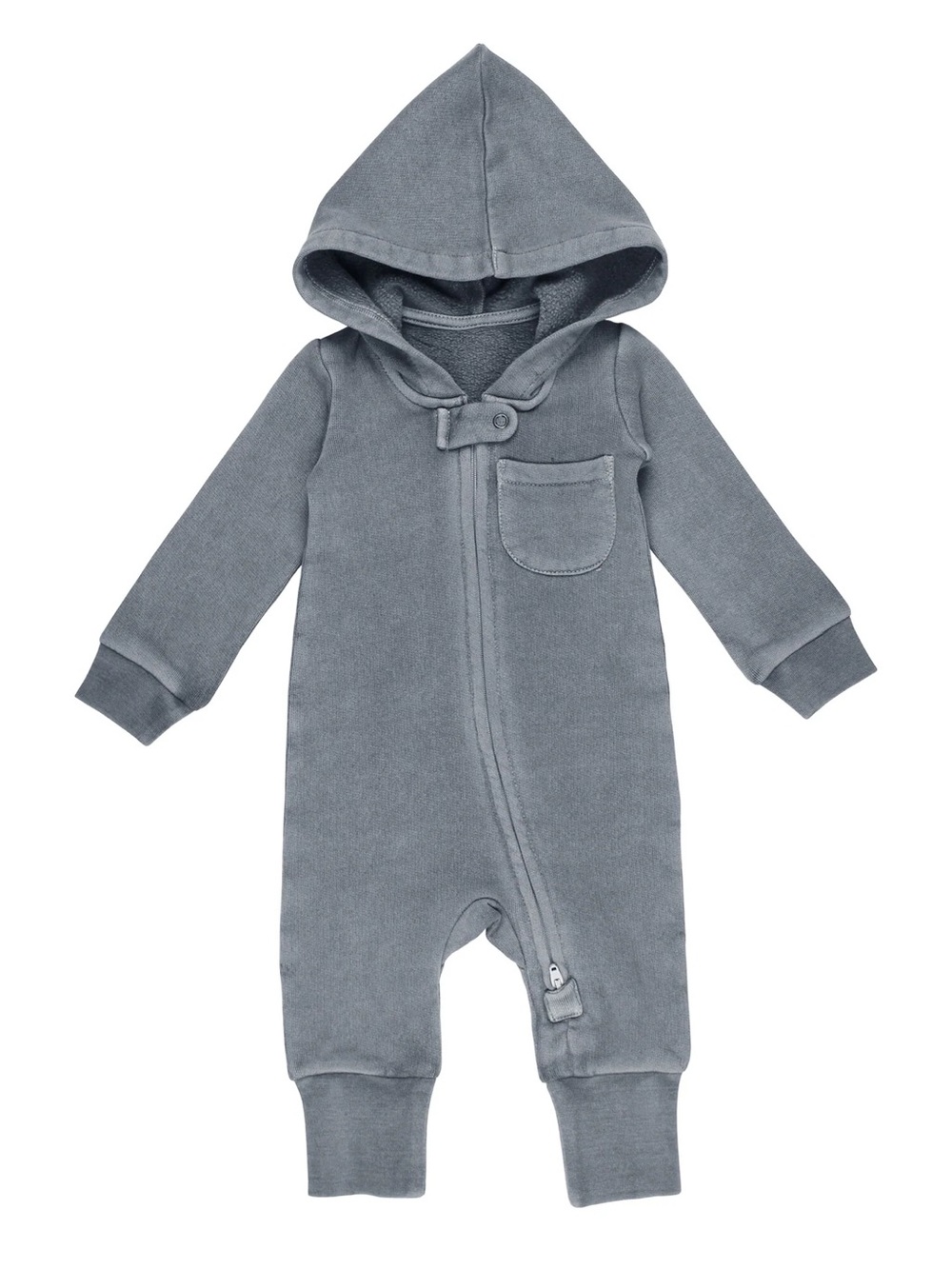 Hooded Organic Cotton Zip Romper
